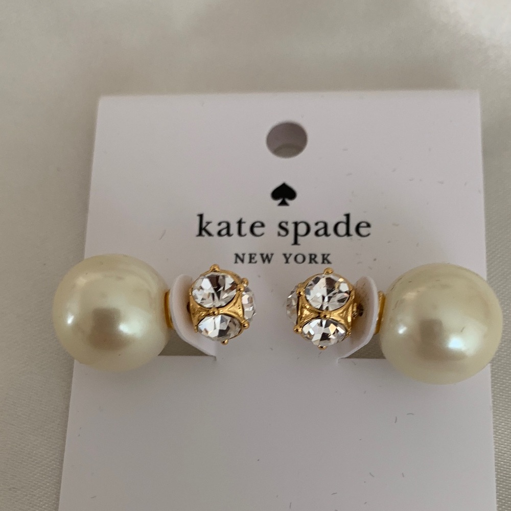 Kate Spade Gold and Pearl Crystal Earrings - Picture 5 of 5